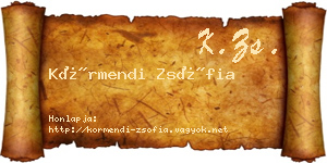 Körmendi Zsófia névjegykártya