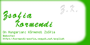 zsofia kormendi business card