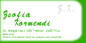 zsofia kormendi business card